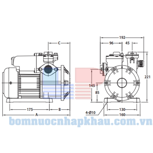 Sơ đồ kỹ thuật máy bơm dân dụng Walrus TS-800